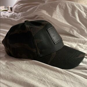 Filson waxed waterproof cap.